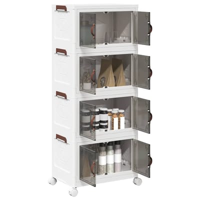 vidaXL Opbergbox stapelbaar met wielen 4-laags 28 L 48x29,5x112,5 cm