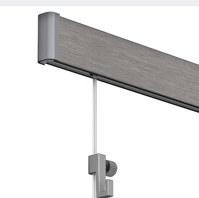 Artiteq Click Rail Schilderij Ophangsysteem 200 cm - Complete Set - Inclusief Haken & Transparante Draden - Aluminium - 30 kg/m Draagkracht