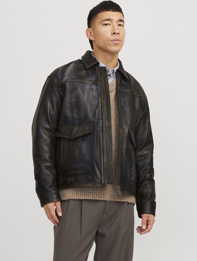 JACK&JONES - JPRCCWALLACE LEATHER JKT - Heren - Buitenjassen