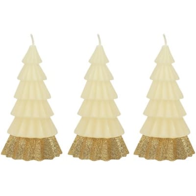 Meri meri kerst - dennenboom kaarsen ivoor à 3 stuks