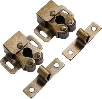 Rolvangkast Deurvergrendeling - Kastsluiting Camper - Veilig Deuren Sluiten - Dubbele Rolvanger - 5 x 5 x 2 cm - Goud