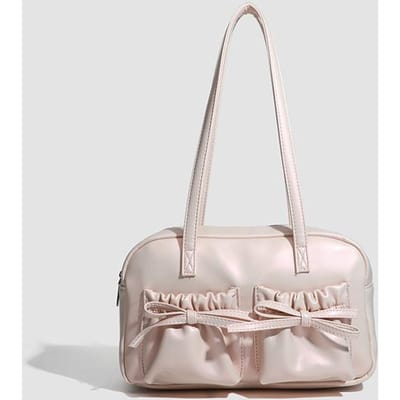 Strik Onderarmtas, Lieve en Coole Modieuze Schoudertas, Eenvoudige en Trendy Handtas, Textuur en Chique Pendeltas white