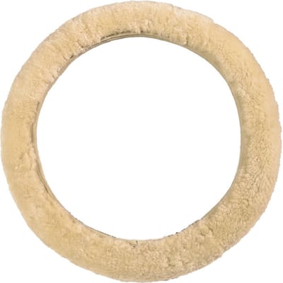Schapenvacht auto stuurhoes - Lamsvacht stuurhoes camel