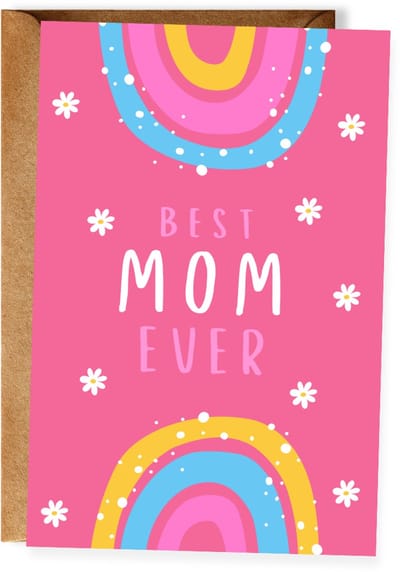 Best Mom Ever - Moederdagkaart - Lieve kaart voor moeder - Fijne Moederdag Wenskaart - Ansichtkaart (10x15 cm incl. envelop)