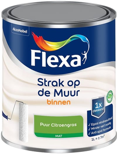 Flexa - Strak Op De Muur Binnen Mat - Puur Citroengras - Mengverf - 1 L