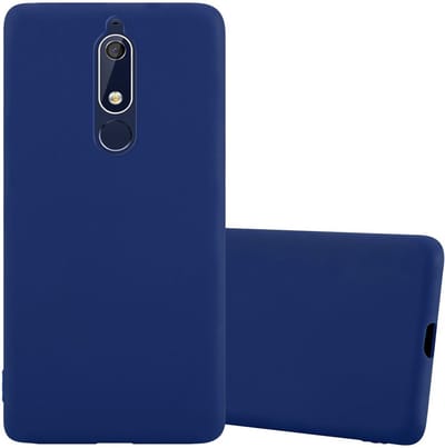 Cadorabo Hoesje geschikt voor Nokia 5.1 in CANDY DONKER BLAUW - Beschermhoes gemaakt van flexibel TPU silicone Case Cover