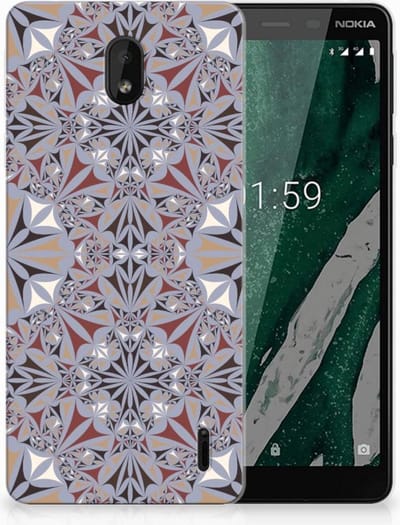 Nokia 1 Plus TPU Siliconen Hoesje Flower Tiles