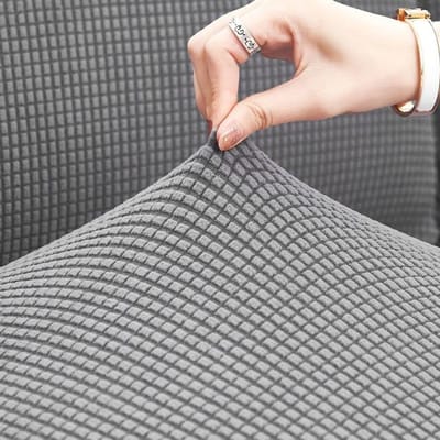Zachte pluche hoekbank kussenhoes bankzitting rugleuning matrasbeschermer hoes elastische hoes voor chaise longue 1pc backrest cover-S lichtgrijze kleur
