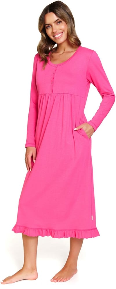 Doctor Nap Katoenen Nachthemd Borstvoeding Zwangerschap Peony TM.7318 36 / S