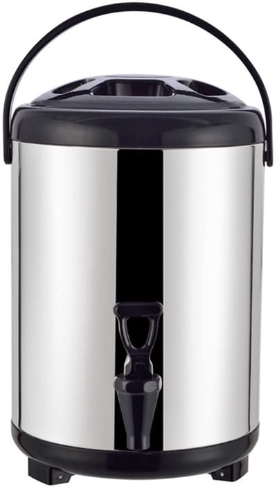 Dailygoods- Drankdispenser 8 liter - Roestvrij Stalen Emmer - Geïsoleerde Warme/Koude Drankdispenser - Met Kraan - Dubbele Isolatie - Perfect voor Feestjes - Drankemmer