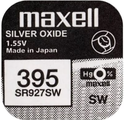 MAXELL 395 / SR927SW zilveroxide knoopcel horlogebatterij 2 (twee) stuks