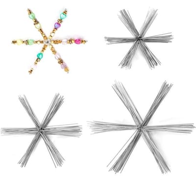 Dailygoods- Sneeuwvlok Versieringen 60 Stuks - DIY Kralenproject - Gegalvaniseerd Ijzerdraad - 3 Maten: 9,5/11,5/15 cm - Zilver - Handgemaakt Decor - Kerstversieringen