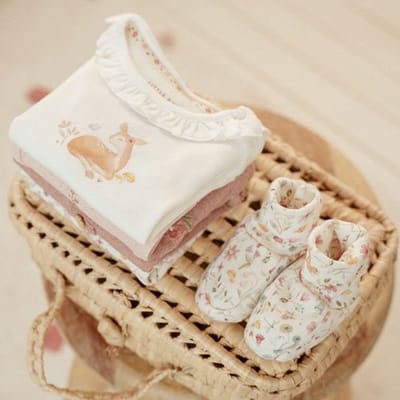 Little Dutch Sloffen - Maat 62-74 - Sloffen kinderen Meisjes - Wit - Fairy Garden Newborn