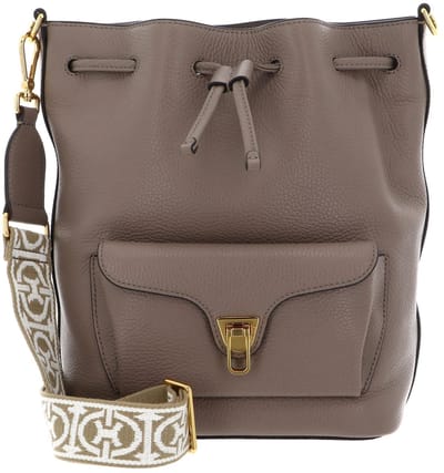 COCCINELLE Leren schoudertas Beat Bucket Bag Warm Taupe