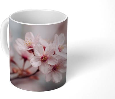 Mok - Koffiemok - Bloesems - Meeldraden - Geel - Wazig - Mokken - 350 ML - Beker - Koffiemokken - Theemok