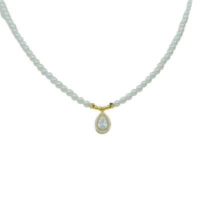 Pearl & Pearl Necklace Gold 14K