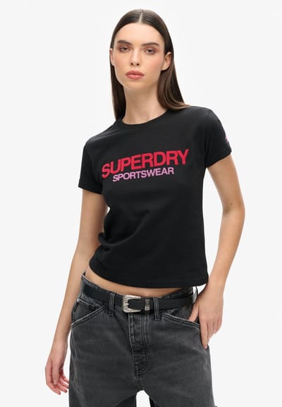 Superdry - Aansluitend Sportswear T-shirt met logo - Dames - T-shirts