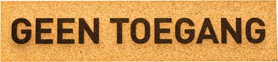 Deurbordje - GEEN TOEGANG - Rechthoek - Kurk - 45 x 195 mm - Prive - No entry - Deurbord - Zelfklevend