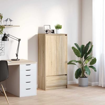 vidaXL - Kast - met - lade - 55,5x34x119,5 - cm - spaanplaat - sonoma - eikenkleurig