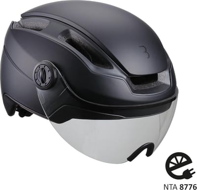 BBB Cycling Speed Pedelec Helm met Vizier - Medium 52 - 58 CM - NTA 8776 Gecertificeerd - Fietshelm Dames Elektrische Fiets - Indra Faceshield Smoke Transparant - BHE-56F