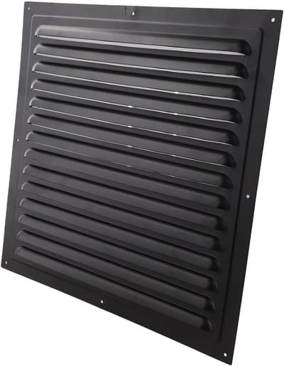 Ventilatierooster - Luchtuitlaat rooster - Ventilatie verbeteren - Met insectengaas - 300x300mm - Zwart