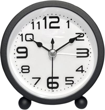Wekker, analoog, stil, tikt niet, metaal, zwart, grote cijfers, stille nachtklok, quartz-uurwerk, sweep-frequentie, op batterijen, draagbare wekker voor slaapkamer, woonkamer