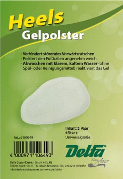 Delfa 2 paar Heels Gel schoenpads, balkussens voor hoge schoenen