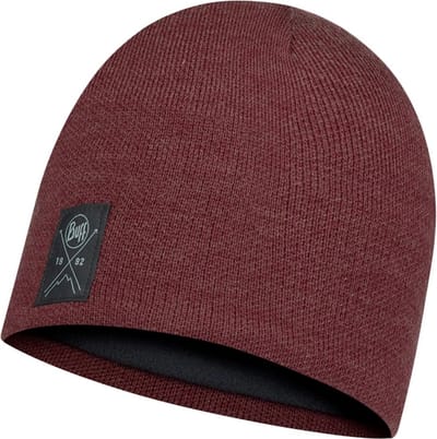 Buff Knitted & Fleece Solid Maroon - muts