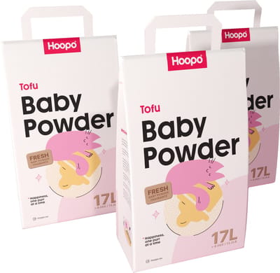 Hoopo Tofu Kattenbakvulling - Babypoeder geur - Volledig Stofvrij - 51 Liter - Klontvormend - Effectief tegen nare geurtjes