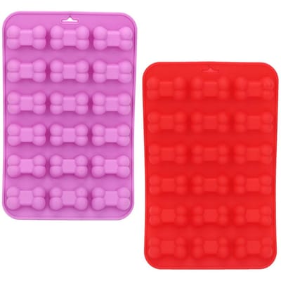 2 STUKS Botvormig Siliconen 18 Gaten IJsblokjesvorm Chocolade Taart Vormen Maken DIY Bakgereedschap