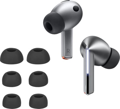 kwmobile 6x cover voor in-ear oortjes geschikt voor Samsung Galaxy Buds 3 Pro - Vervangende oordopjes van siliconen in grijs - 3 maten