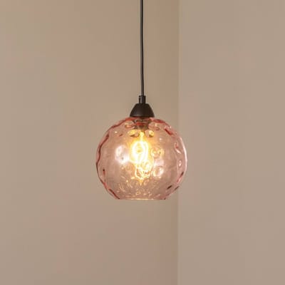 Opviq Hanglamp Benek, roze, glas, Ø 20 cm, E27
