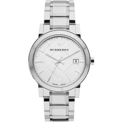 Burberry BU9000 Zilveren Wijzerplaat Roestvrij Staal Unisex Horloge 38mm zilver