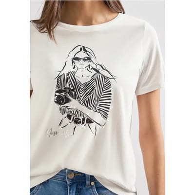 Shirt met ronde hals en frontprint