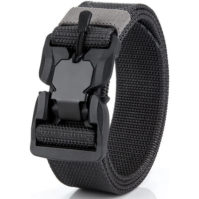 Echte Tactische Riem Snelontgrendelende Magnetische Gesp Riem Zachte Echte Nylon Sportaccessoires heren en dames riem 120cm black
