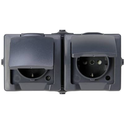 Kopp 137055001 Nautic Wandontactdoos met klapdeksel spatwaterdicht Antraciet 1 stuk(s)