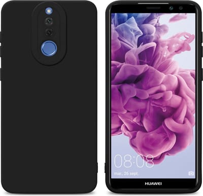 Cadorabo Hoesje geschikt voor Huawei MATE 10 LITE in FLUID ZWART - Beschermhoes gemaakt van flexibel TPU silicone Cover Fluid Case