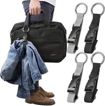4 stuks Voeg een tas toe bagageriemen, voeg een tas bagageriemen toe voor koffers, verstelbare kofferriemriemen, jashouderriem, reisaccessoires voor het aansluiten van bagage of rugzak