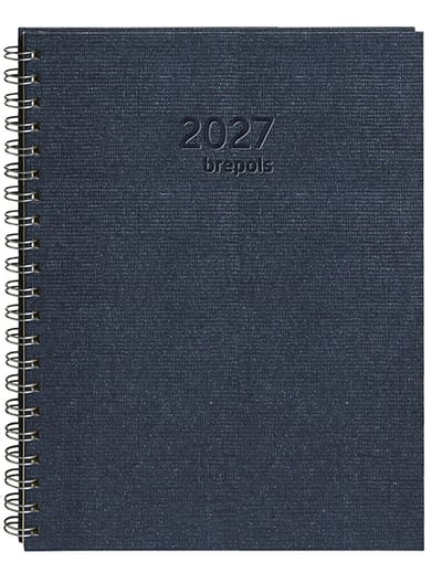 Brepols bureau agenda 2027 - OMEGA [0.030] - KAZAR - Bureau agenda - 1 week op 2 pagina's - Weekoverzicht - Wire-O - Blauw - 21 x 29 cm