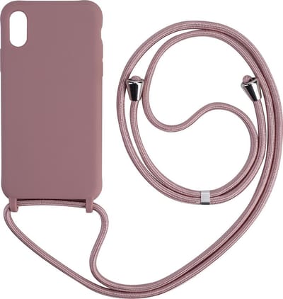 Siliconen Backcover hoesje met Koord - Geschikt voor Samsung Galaxy S20 Plus - TPU/Siliconen - Koord - Oudroze
