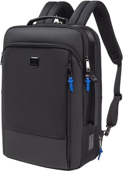 Laptop rugtas voor mannen - zakelijke en reisrugtas met laptopcompartiment, anti-diefstalzak en USB-oplaadpoort - waterdichte rugtas - zwart