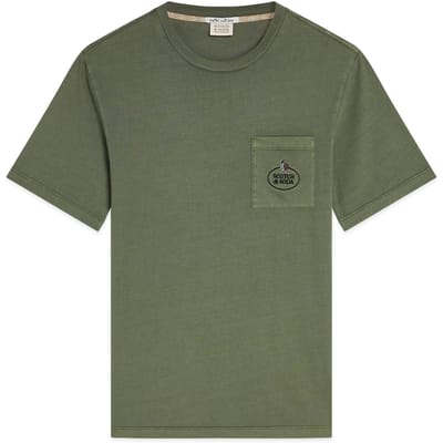 Scotch & Soda Garment Dyed Ss Pocket Tee Midnight Turq Taglia: S | Magliette basic Outlet | Uomo