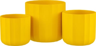 J-Line bloempot Summer - keramiek - geel - large - 2 stuks - Ø 18.5 cm