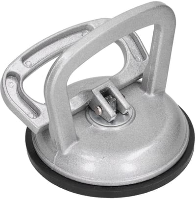 Dailygoods- Zuignap - Handmatige Lifter - Aluminiumlegering - Voor Glas/Tegels - Slijtvast - Gewicht 410 g - Afmetingen 11,8x11 cm - Glaslifter