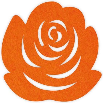 Roos vilt onderzetter - Oranje - 6 stuks - ø 10 cm Rond - Glas onderzetter - Cadeau - Woondecoratie - Woonkamer - Tafelbescherming - Onderzetters Voor Glazen - Keukenbenodigdheden - Woonaccessoires - Tafelaccessoires