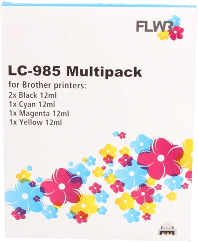 FLWR - Inktcartridge / LC-985 / 5-pack Zwart & Kleur - Geschikt voor Brother