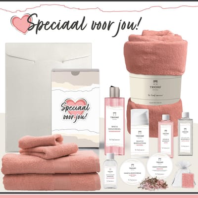 Geschenkset “Speciaal Voor Jou!” - 13 producten - 2000 gram | Triomf Original - Giftset voor haar Cadeau Valentijnsdag Luxe wellness cadeaubox Vrouw Ik hou van jou Cadeaupakket Kerst Geschenk Moeder Verjaardag Gift Set Valentijn Vriendin Roze
