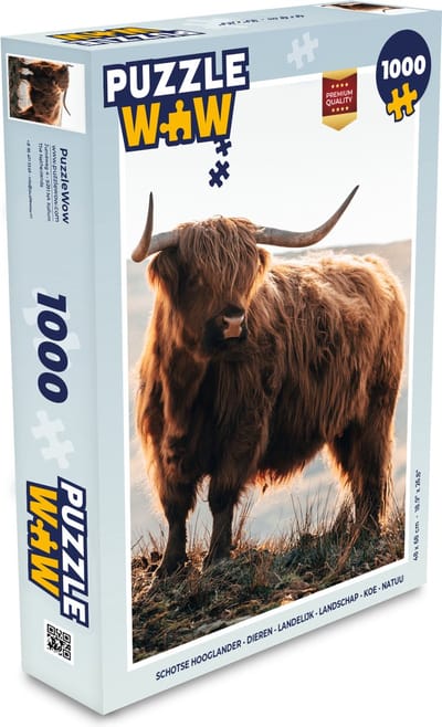 Puzzel Schotse hooglander - Dieren - Landelijk - Landschap - Koe - Natuur - Legpuzzel - Puzzel 1000 stukjes volwassenen