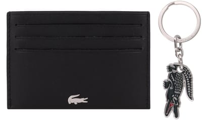 LACOSTE kaarthouder sleutelhanger CC Key Ring Box Noir Kr Croc Sinople donkergroen