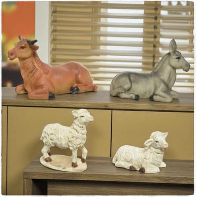Losse Dieren voor Kerststal - 4 Stuks - 7 cm Hoog - Kerst